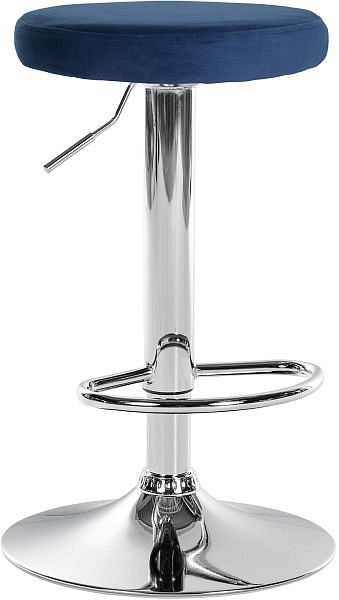 CLP Barhocker Ponte Samt chrom, blau, 322028, 4251756489052