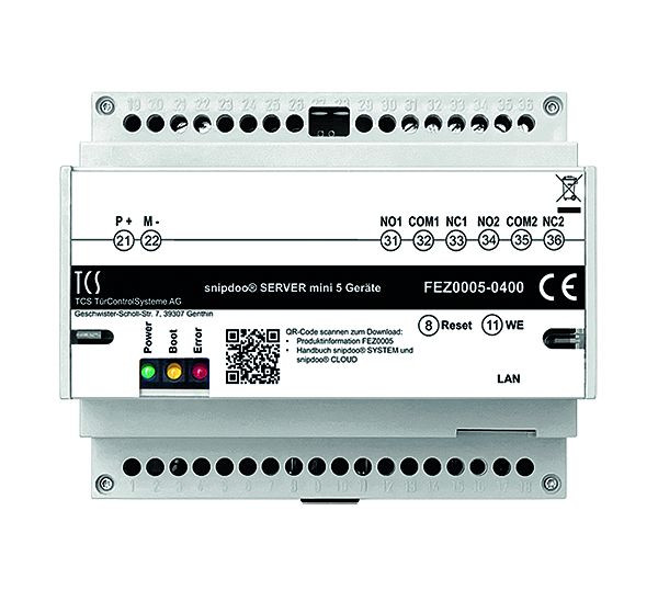 TCS Türkontrollsystem snipdoo SERVER mini verbindet bis zu 5 IP Geräte, FEZ0005-0400