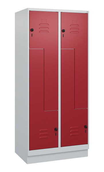 C+P Z-Spind Classic PLUS, Sockel, 4 Abteile, 1800x800x500mm, 7035/3003, Drehriegel, 0800237-224 S10001