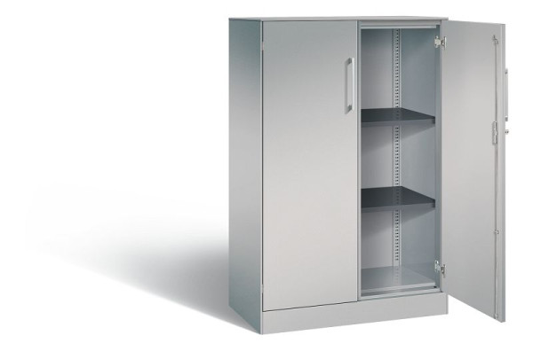 C+P Flügeltürenschrank Asisto, H1310xB800xT435mm, Farbe: Weißaluminium, Bügelgriff, 3 OH, 141033-000 S10185
