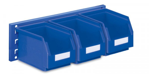 Kappes RasterPlan Wandschiene Schlitzplatte Set 7, L 460 mm x H 140 mm, RAL 5010, 3 x Lagersichtkästen Größe 6, 4202.01.5321