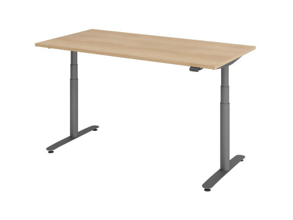 Hammerbacher Sitz-Steh-Schreibtisch elektrisch 160x80cm Eiche/Graphit, VXDLR16/E/G