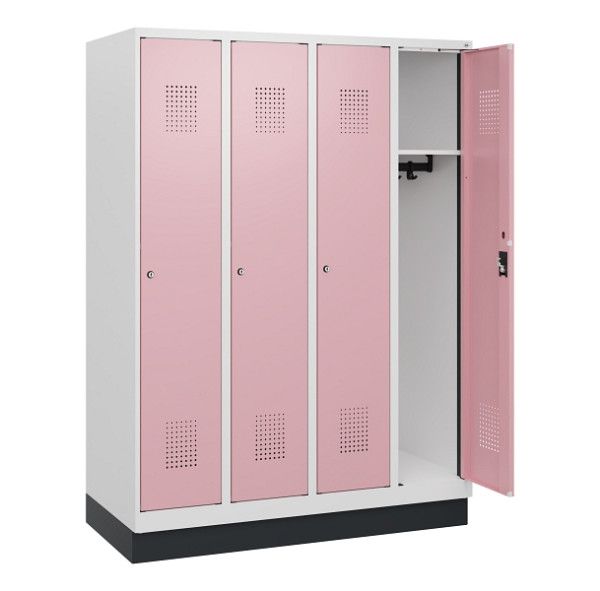 C+P Spind Evolo PLUS, Sockel, 4 Abteile, 1630x1200x500mm, 9016/3015, Zylinderschloss, 0490205-40 S10045