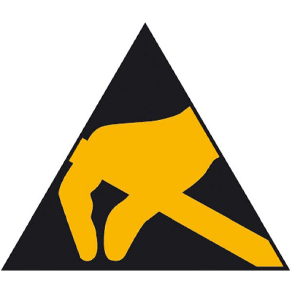 Stein HGS Elektrokennzeichnung/Warnschild Elektrostatisch gefährdete Bauelemente, 80 mm / Folie, 390er-Bogen, 30.2048