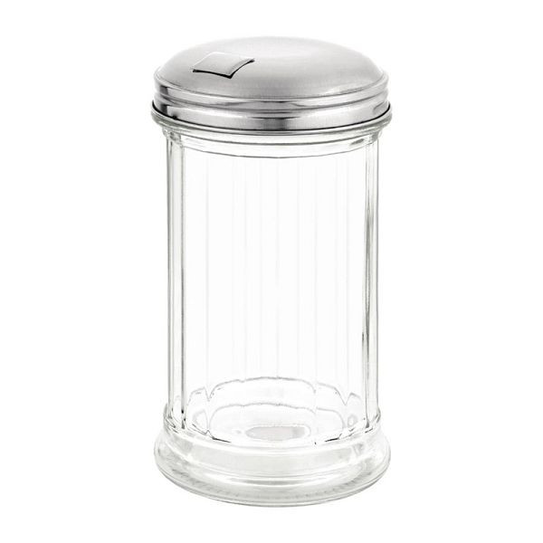 Olympia Zuckerstreuer mit Loch und Klappe, 34 cl, Glas und Edelstahl, C234