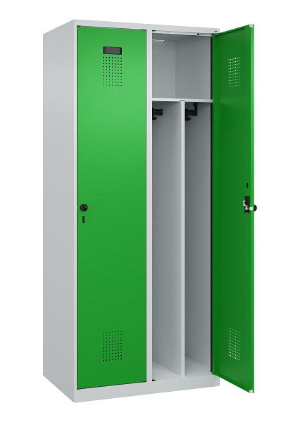 C+P Spind Evolo PLUS, 2 Abteile, 1850x800x500mm, 7035/6037, Verschluss Drehriegel, 049000-22F S10011