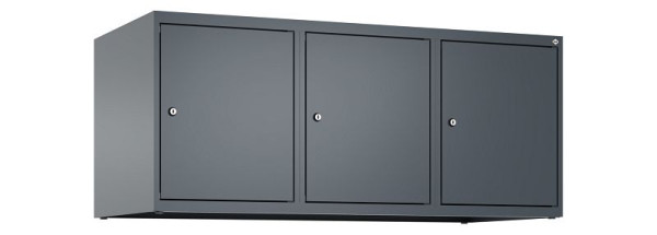C+P Schrankaufsatz Classic PLUS, Aufsatzschrank, 7016/7016, Zylinderschlösser, 500x1200x500mm, 3 Abteile, 080090-32 S10027