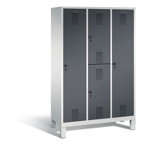 C+P Kombi-Spind Evolo, H1850xB1200xT500mm, Farbe: Lichtgrau / Schwarzgrau, 48610-32 S10033