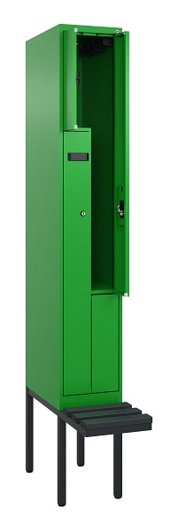 C+P Z-Spind Evolo PLUS, Bank, 2 Fächer, 2120x300x815mm, 6037/6037, Zylinderschloss, Material Sitzfläche Kunststoff, 0490437-102 S10107