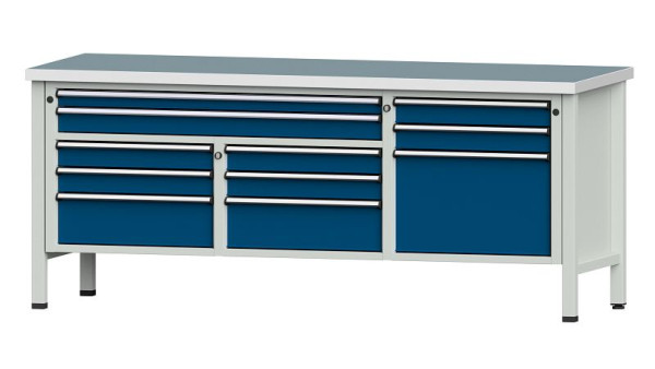 ANKE Werkbänke Kastenwerkbank, Modell 283 V, 2000 x 700 x 840 mm, RAL 7035/5010, UBP 40 mm, 304.556