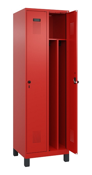 C+P Spind Evolo PLUS, mit Füßen, 2 Abteile, 1950x600x500mm, 3020/3020, Verschluss Drehriegel, 049010-20F S10025