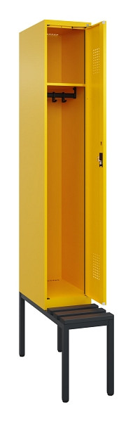 C+P Spind Evolo PLUS, 1 Abteile, 2120x300x815mm, 1023/1023, Haken 3, Zylinderschloss, Sitzfläche Kunststoff, Sitzbank, 0490507-10 S10103