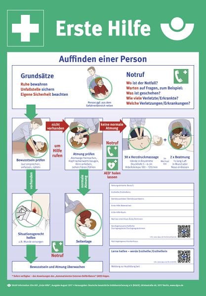 Moedel Aushang Erste Hilfe nach DGUV Information 204-001, PVC, 410x590 mm, 99699