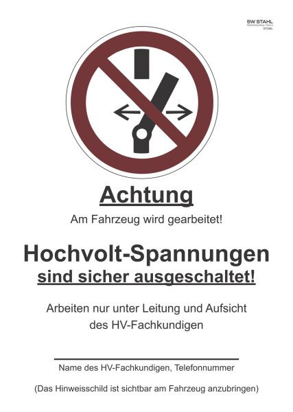 SW-Stahl Verbotsschild „Schalten verboten“, 07335L, 4033592144209