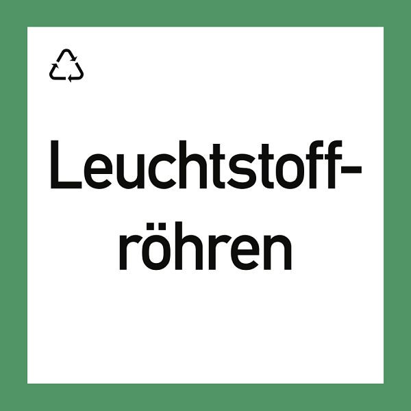Moedel Wertstoffkennzeichnung "Leuchtstoffröhren", Folie, 300x300 mm, 99169