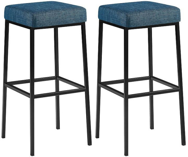 CLP Barhocker Montreal 85 Stoff schwarz, blau, VE: 2 Stück, 314502