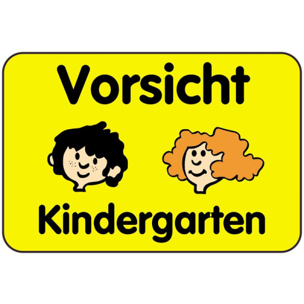 Stein HGS Kinderschild/Verkehrszeichen Vorsicht Kindergarten, 1000 x 650 mm, 14823