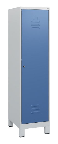 C+P Umkleidespind Classic PLUS, Füße, 1630x400x500mm, 7035/5023, Zylinderschloss, 0800105-12 S10020