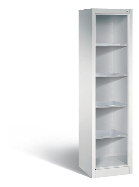 C+P Stahlregal mit Rückwand Acurado, H1950xB502xT500mm, Farbe: Lichtgrau, 8901-02 S10000