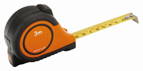 Bahco Maßband, 8 m, metrisch + Zoll, magnetisch, automatische Verriegelung, MTB-8-25-M-E