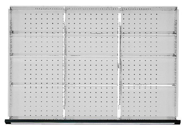 ANKE Werkbänke Schubladeneinteilungssatz; für Schublade 900 x 600 mm (BxT); für Fronthöhe 180 - 360 mm; 1/3 Teilung, 902.403