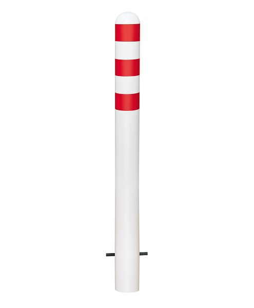 Moravia Ladesäulen Rammschutz-Poller,Stahl, feuerverzinkt, H 800 mm, Reflexringe rot, Einbetonieren, 280386