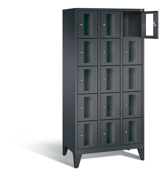 C+P Schließfachschrank Classic, H1850xB900xT500mm, Farbe: Schwarzgrau, 8010A305 S10014