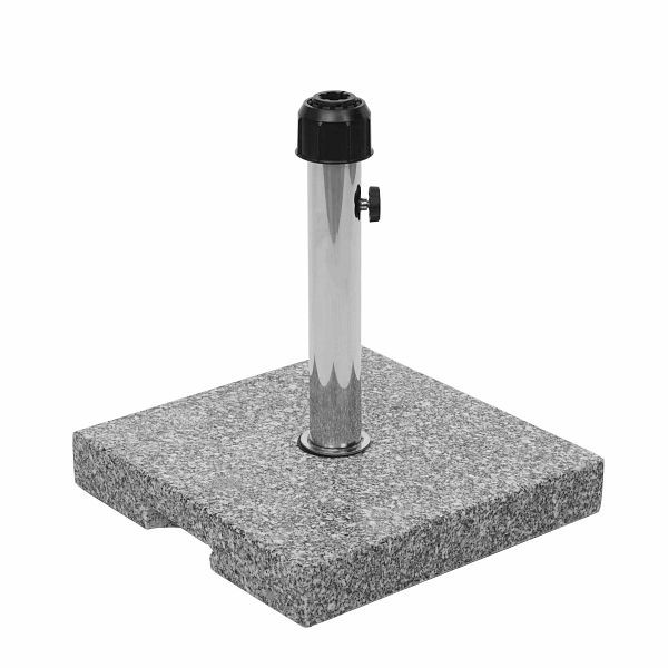 Mendler Sonnenschirmständer HWC-F92, Schirmständer Schirmhalter, Granit, 23kg eckig grau, 70625