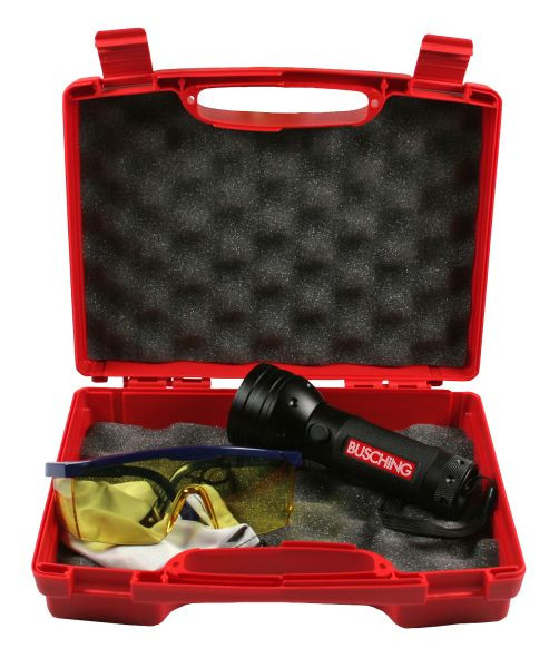 Busching UV-Klimalecksuch-Set, Lampe 51 LEDs, 395nm, UV-Brille, 3 AA Batterien inkl., 50027