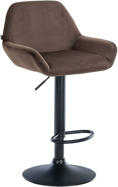 CLP Barhocker Braga Samt schwarz, braun, 320901, 4251756478896