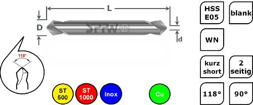 SPPW Duo-Mag HSS-E05 90° WN L: 40 - Ø3,0x0,5, 1249000300