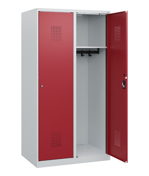 C+P Spind Evolo PLUS, 2 Abteile, 1530x800x500mm, 7035/3003, Zylinderschloss, 0490005-22 S10026