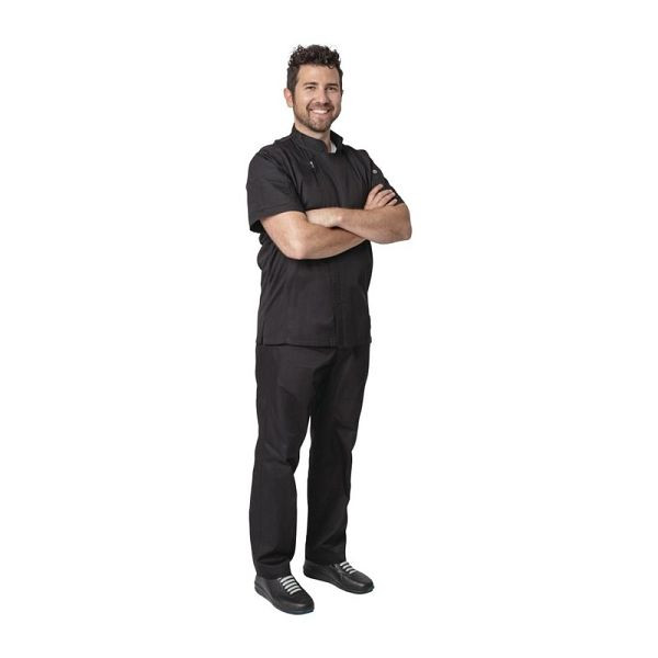 Chef Works Springfield Herrenkochjacke kurze Ärmel schwarz L, B472-L