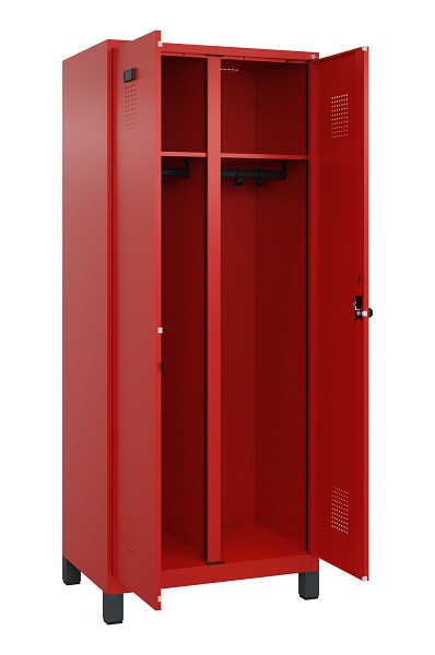 C+P Schwarz-Weiß-Spind Evolo PLUS, mit Füßen, 2 Abteile, 1950x800x500mm, 3020/3, Drehriegel, 049012-22 S10025