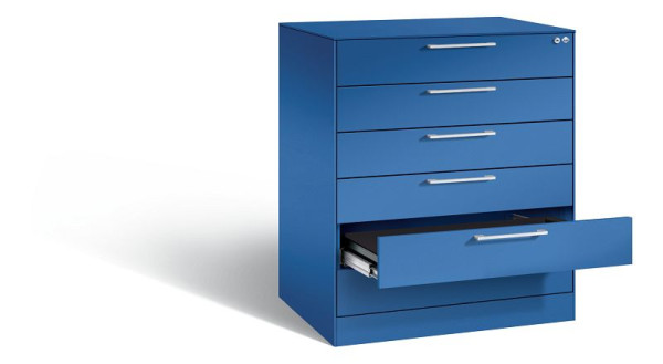 C+P Karteischrank Asisto, H1010xB800xT600mm, Farbe: Enzianblau, Bügelgriff, 146243-600 S10013