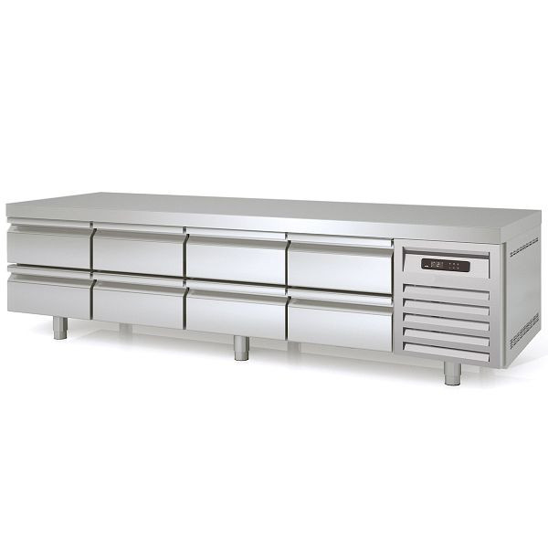 Vaiotec TOPLINE Unterbaukühltisch 700 / 4-fach GN 1/1 mit 8 Schubladen Breite: 2245 mm, 11572