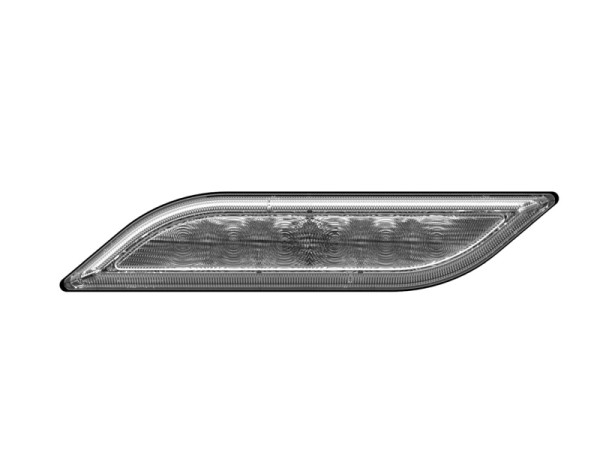 HELLA LED-Tagfahrleuchte, Shapeline Style, 24/12V, gerade, SAE/ECE-R10/E1 7950/ECE-R7/ECE-R87/E24 5913, LED-Farbe: weiß, AMP, links, 2PT 014 627-011
