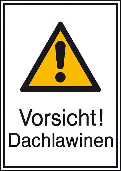SafetyMarking Warn-Kombischild, Vorsicht! Dachlawinen, BxH 26,2x37,1 cm, Aluminium, 11.0433