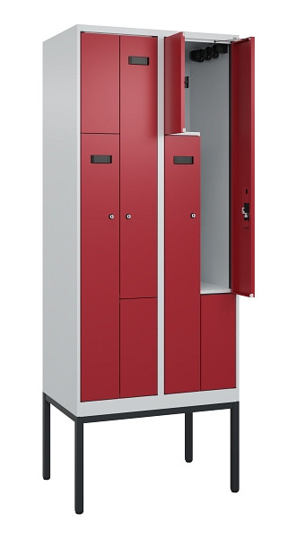 C+P Z-Spind Evolo PLUS, Gestell, 4 Fächer, 2120x800x500mm, 7035/3003, Zylinderschloss, 0490337-224 S10032