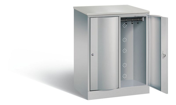 C+P Garderobenschrank Resisto, H1077xB772xT540mm, Farbe: Weißaluminium, 8271-272 S10089