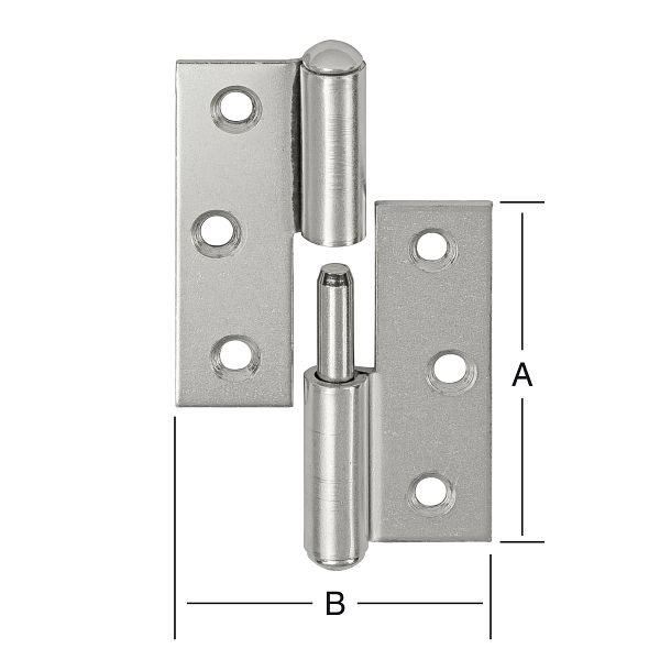 Vormann Normenscharn rechts, 50 x 40 vernickelt, VE: 10 Stück, 092097000