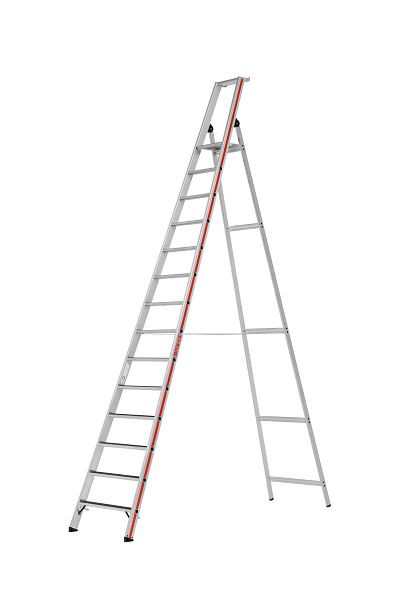 HYMER Stufenstehleiter R13 mit Plattform, einseitig begehbar, 14 Stufen, 862614