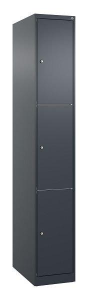 C+P Schließfachschrank Classic PLUS, 1850x300x500mm, 7016/7016, mit 3 Fächern, 080000-103 S10010