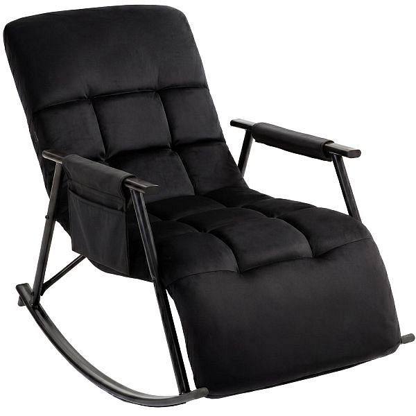 CLP Schaukelstuhl Elara Samt, schwarz, 328554, 4255716395780