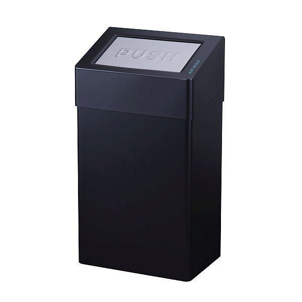 Air Wolf Abfallbehälter mit 18 Liter Volumen, Serie Omega, H x B x T: 507 x 278 x 183 mm, Edelstahl mattschwarz, 29-540