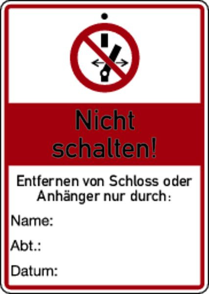 Schilder Klar Nicht schalten!, 105x148x1.5 mm Kunststoff, 7123/71