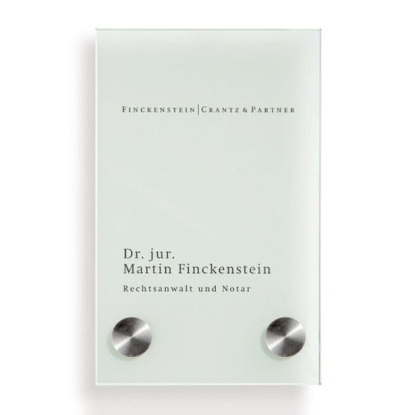 Stein HGS Türschild 'Cristallo' mit Edelstahlhalter, 125 mm, 125 mm, 41634.0002