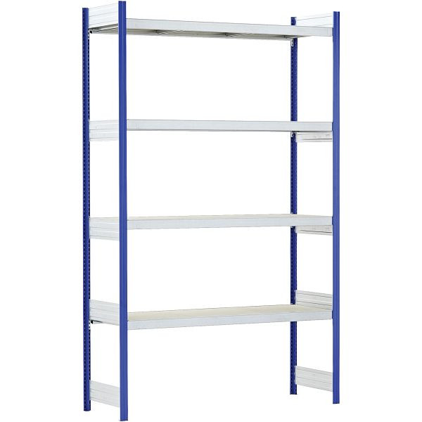 BITO Großfachregal Grundfeld Set /350kg 2499x1562x624 4 Ebenen Spanplatte RAL5010, C1255-0041