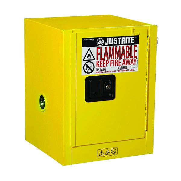 Justrite Countertop Sure-Grip EX Sicherheitsschränke 89-CT, 56 x 43 x 43 cm, Gelb, 1 selbstschließende Tür - 1 Einlegeboden, JCB8904201