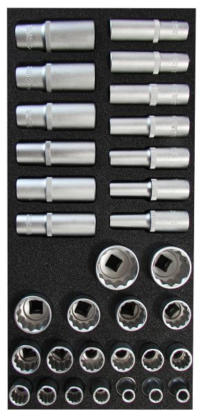 SW-Stahl Werkstattwagensortiment, Steckschlüssel 1/2", Zwölfkant, 32-teilig, Z3013-36